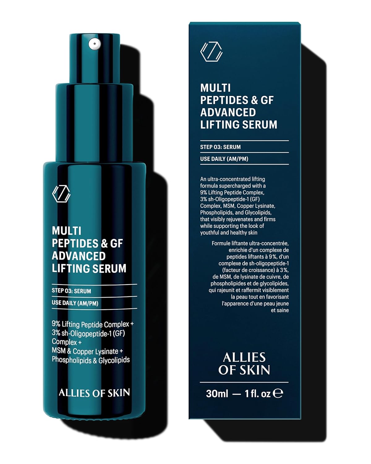 Allies of Skin Multi Peptides & GF Advanced Lifting Serum 30ml 多重勝肽與生長因子 高效能抗老緊緻精華 肌膚彈性 緊緻輪廓減少細紋