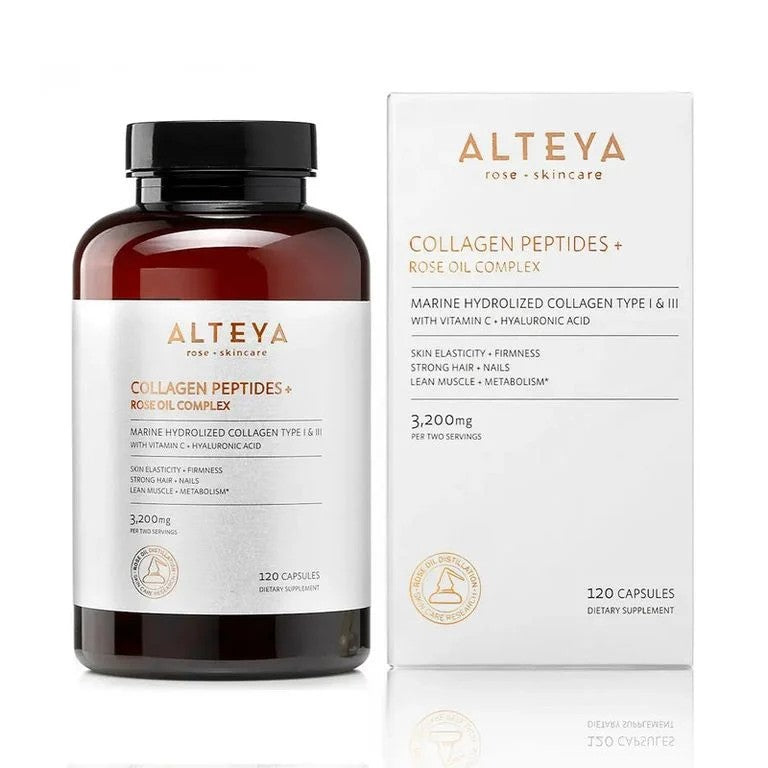 保加利亞Alteya Organics 膠原蛋白勝肽 + 玫瑰油複合補充膠囊