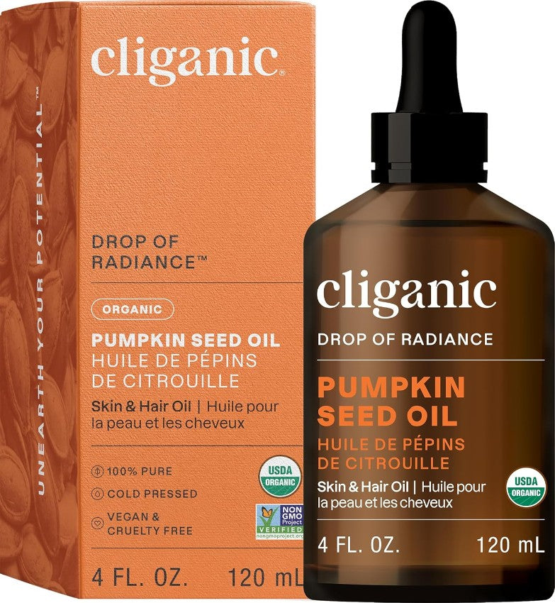 Cliganic USDA 有機冷壓南瓜籽油 臉部和頭髮 Organic Pumpkin Seed Oil 120ml
