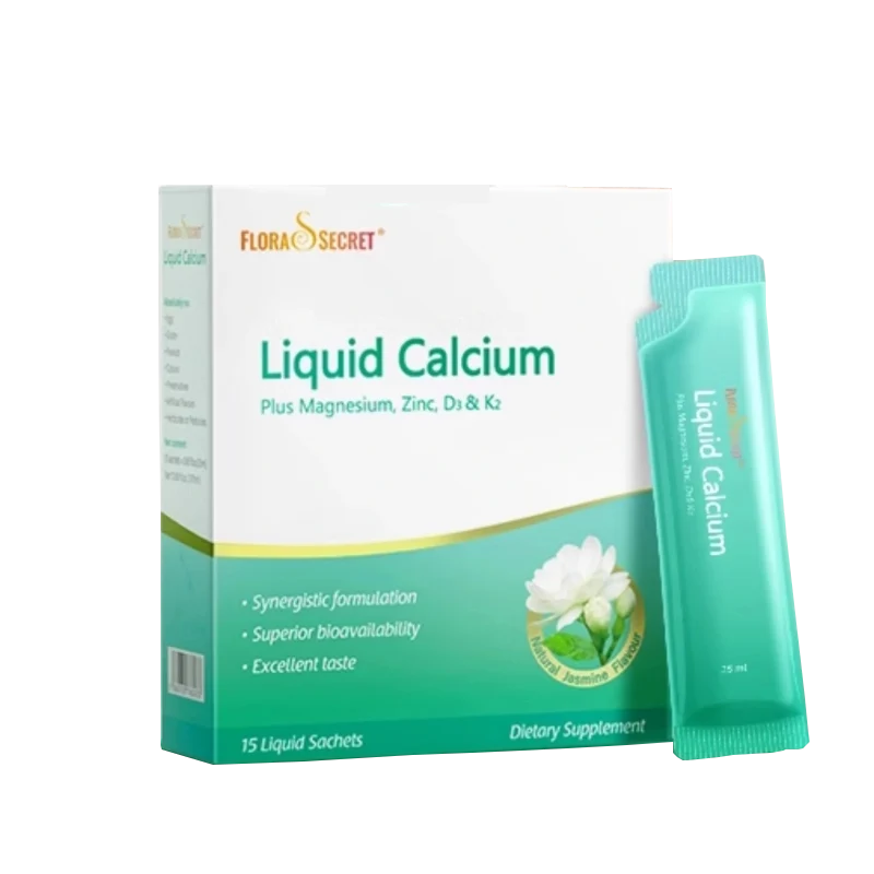 FLORA'S SECRET Liquid Calcium 少女泉茉莉鈣液態鈣鎂鋅D3K2女性補鈣 （25毫升×15條）