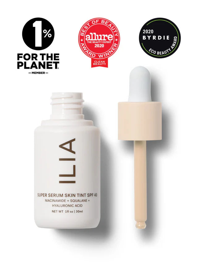 ILIA Super Serum Skin Tint SPF 40 30ml 得獎遮瑕粉底液奶油肌裸妝感 彩妝保養礦物防曬有色精華液