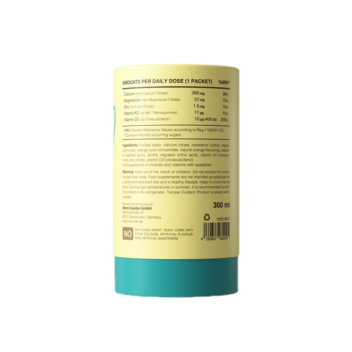Inne Liquid Calcium with Magnesium 兒童液體鈣鎂鋅(香橙味) 30包 小金條