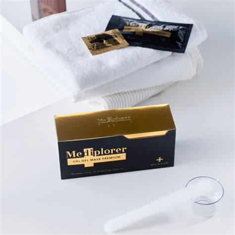 Mediplorer - Premium CO2保濕水潤緊緻凝膠面膜 CO2 GEL MASK 6回分 黑金注氧面膜