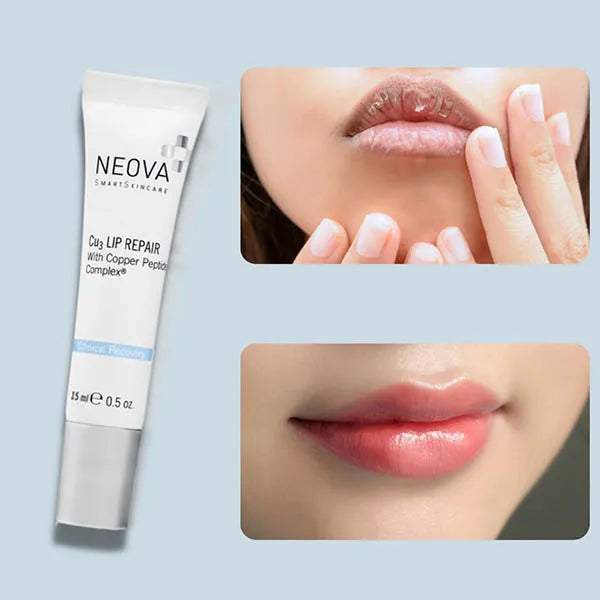 NEOVA Cu3 Lip Repair with Copper Peptide Complex  妮歐瓦 藍銅勝肽唇部修護精華 高效保濕修護護唇膏 15 ml 舒緩龜裂醫美術後