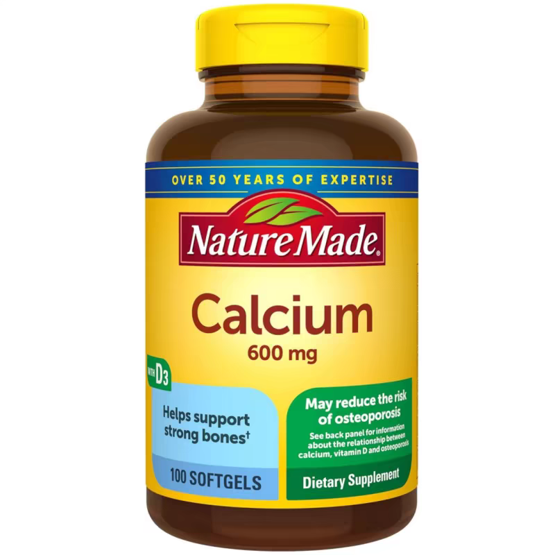 Nature Made 新版 萊萃美 鈣 600mg 維生素D 400 IU 液態軟膠囊 100粒 中老年補充鈣