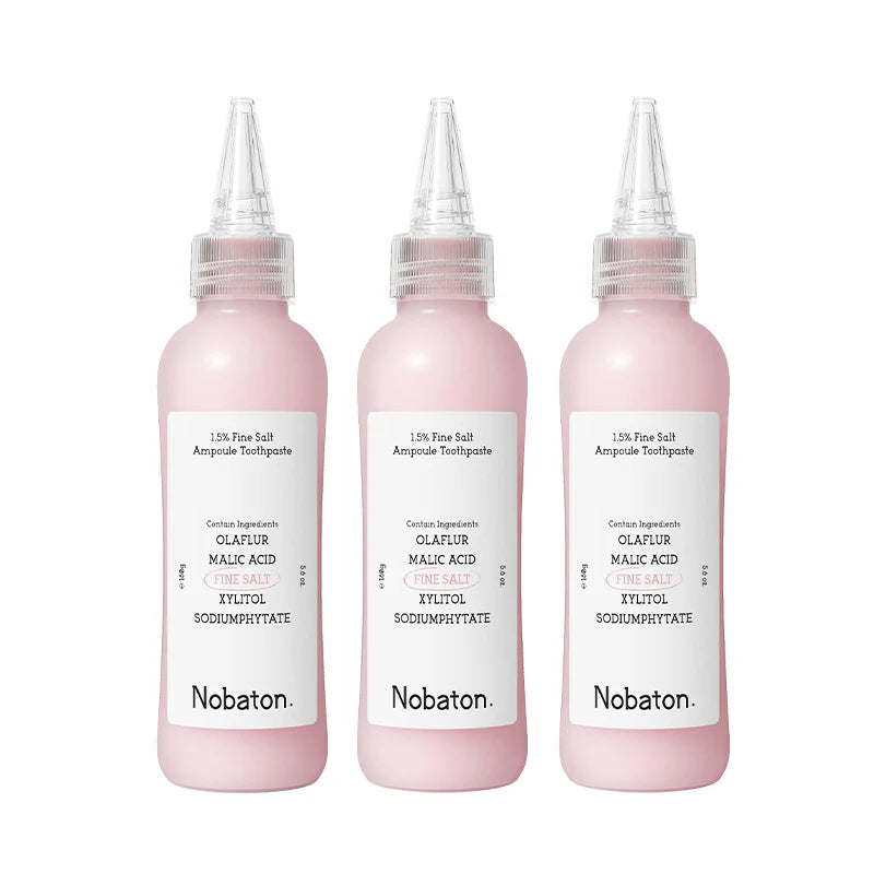 Nobaton諾巴頓牙膏1.5%粉紅鹽安瓶去牙漬去黃清新160g 適合敏感牙齦 粉鹽牙膏 趙露思同款