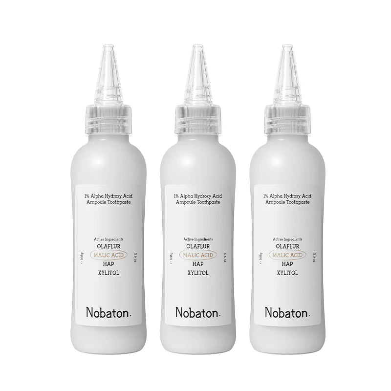 Nobaton諾巴頓牙膏1%果酸安瓶牙膏 去牙漬去黃清新160g 適合美白牙齒