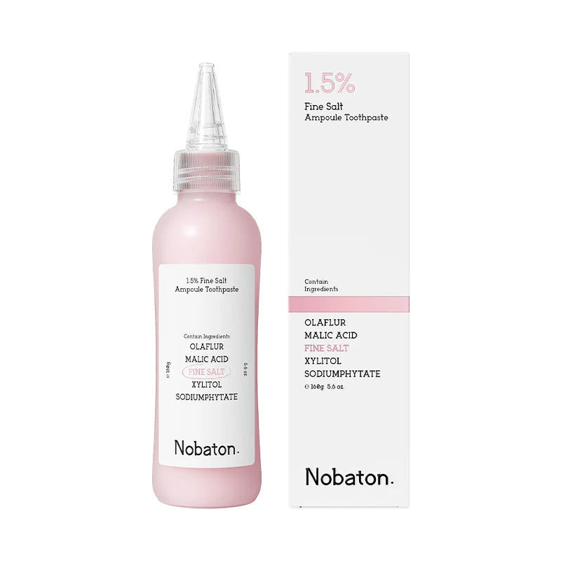 Nobaton諾巴頓牙膏1.5%粉紅鹽安瓶去牙漬去黃清新160g 適合敏感牙齦 粉鹽牙膏 趙露思同款