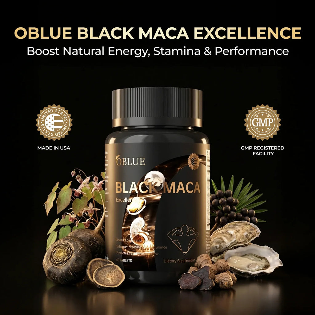 OBLUE 歐林蘭 大魔王MAX瑪卡片60粒 30歲+ 活力牡蠣滋補釋放男性功能 Black Maca Excellence Premium Supplement for Men
