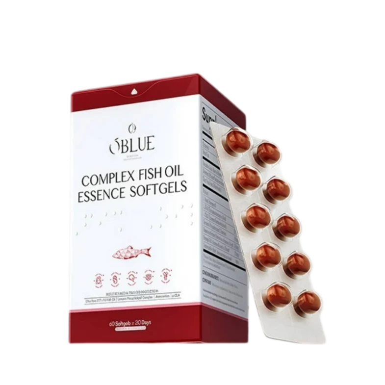 OBLUE 小紅盾複合魚油精華軟膠囊60粒 97%rTG 雙效守護美麗 高純度Omega3 去痘養膚養髮