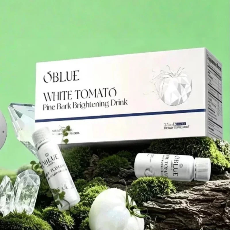 OBLUE White Tomato & Pine Bark Brightening Drink 雙白炮 2.0 新一代白番茄松樹皮亮膚美白飲 雙核亮白飲｜專利成分雙機制全鏈路透白  25ml X 12