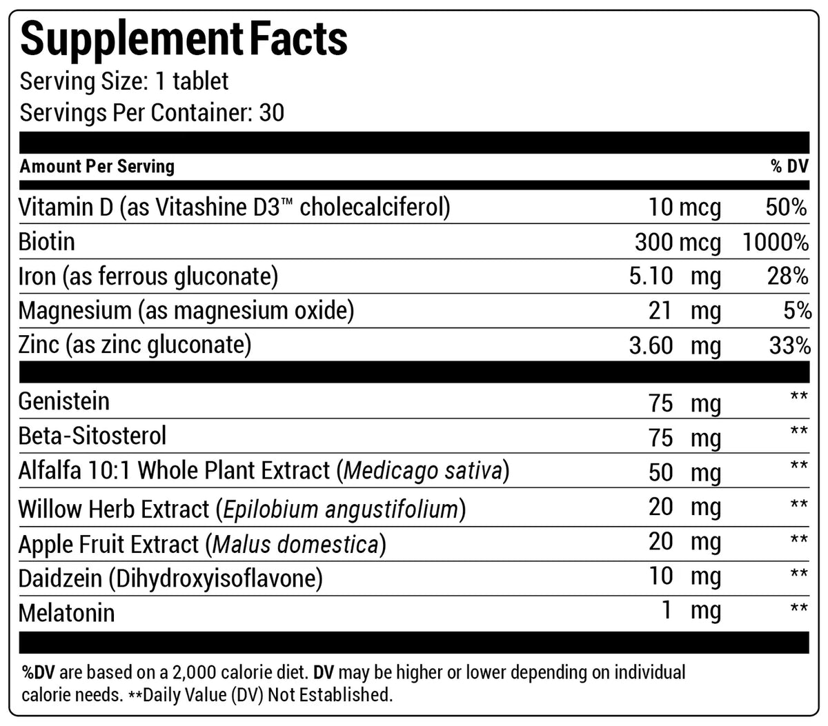 DS Laboratories Revita Tablets Hair Growth Supplement 口服生髮防脫髮營養補充品 3o粒 毛囊營養 對抗荷爾蒙壓力減少掉髮