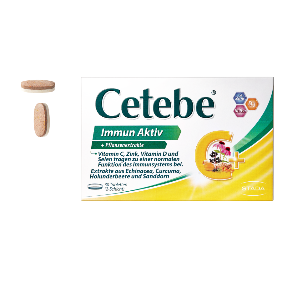 STADA Cetebe Immun Aktiv 青少年呼吸道免疫力健康 補充維生素C接骨木 30粒