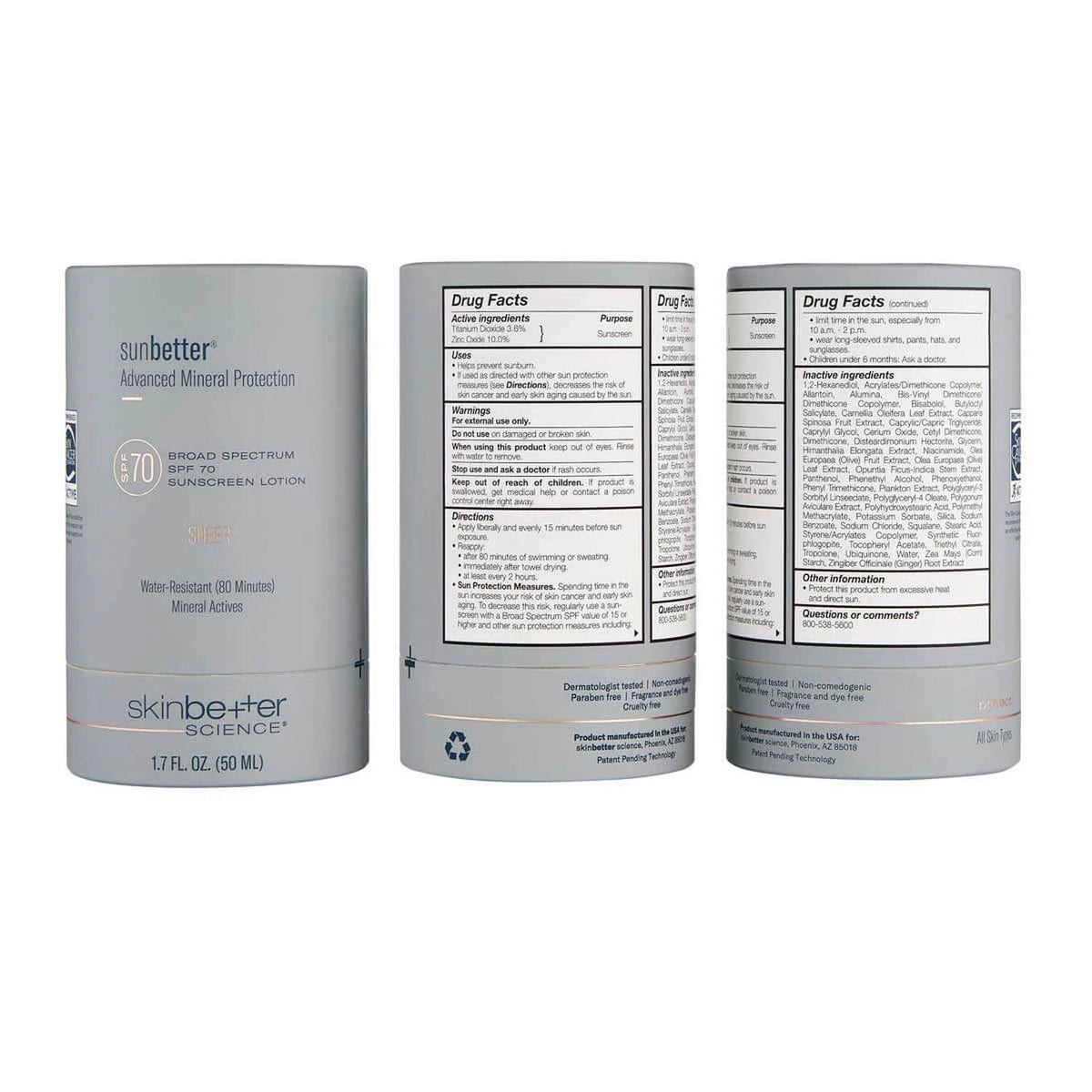 Skinbetter sunbetter SHEER SPF 70 Sunscreen Lotion 輕薄高效廣譜防曬乳霜