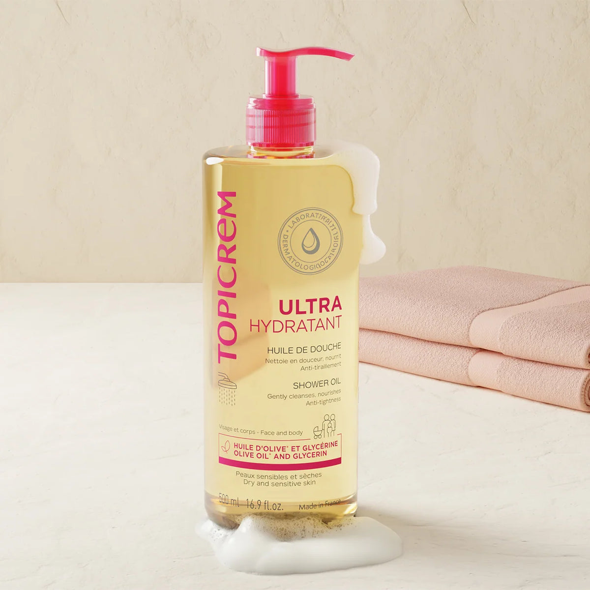 Topicrem Ultra-Hydratant Shower Oil + Body Milk 極潤保濕沐浴油+身體乳 500ml 一套