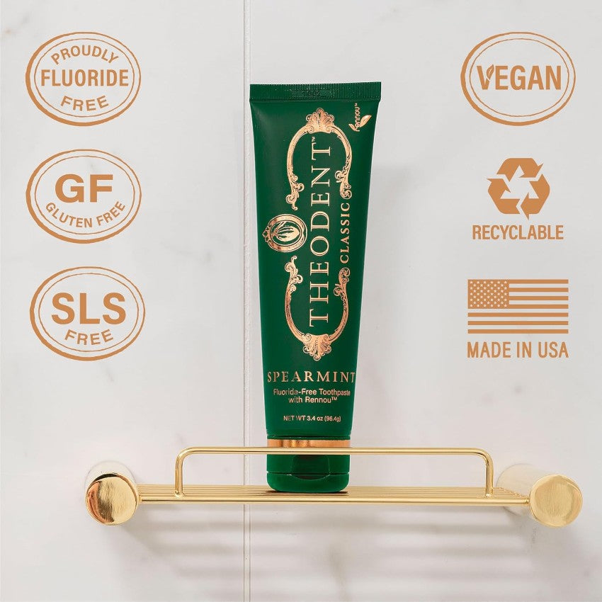 全新包裝 THEODENT FLUORIDE-FREE TOOTHPASTE WITH RENNOU 不含氟化物可可牙膏 （薄荷味）96g 促進礦化和敏感清新薄荷美白