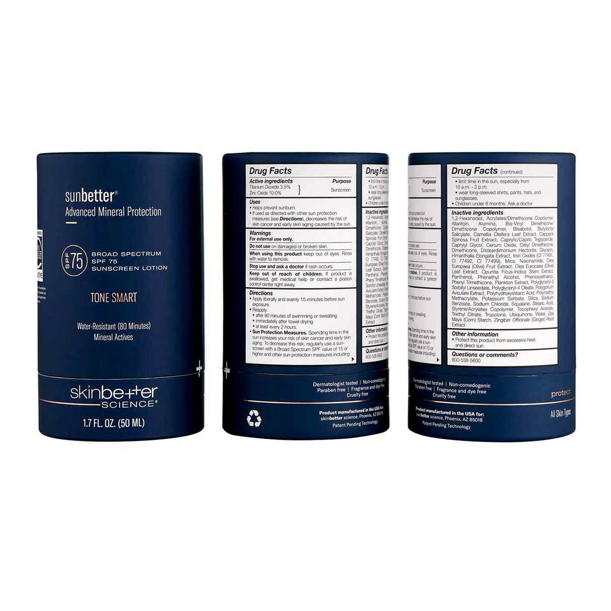 Skinbetter sunbetter TONE SMART SPF 75 Sunscreen Lotion廣譜礦物潤色防曬霜UVAUVB PA++++
