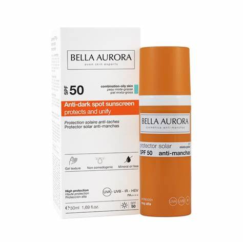 BELLA AURORA 抗斑防曬霜補水美白SPF50 混合油性敏感肌膚50ml BELLA AURORA protector solar anti-manchas